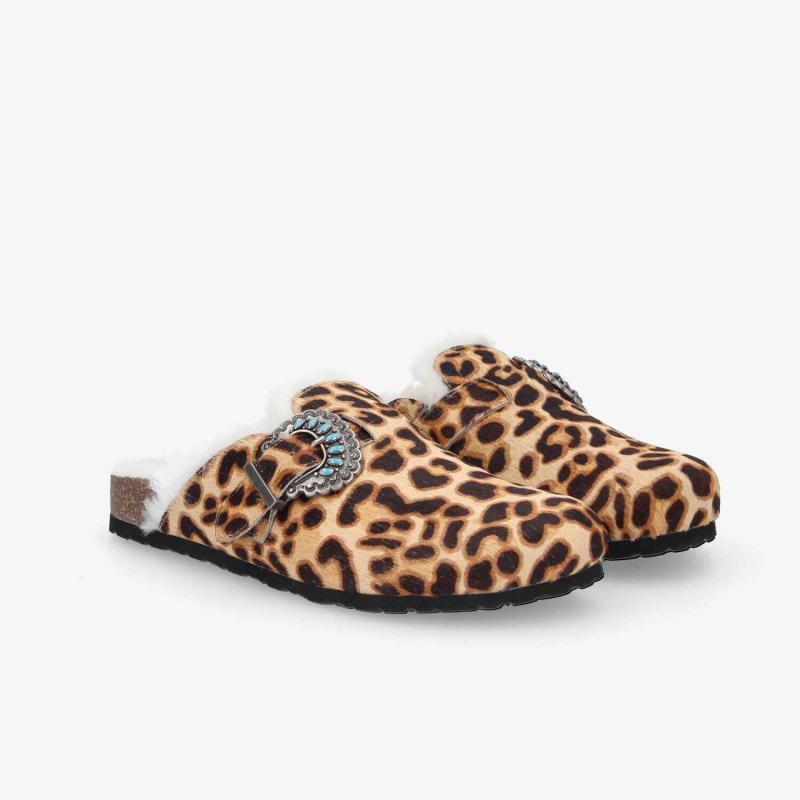 PALOMA CLOG W - P.PONY LEO/FUR -  LEOPARD/BLANC CASSE